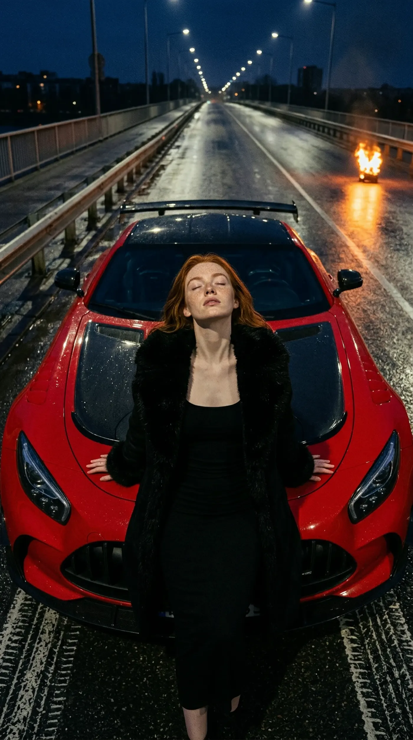 Custom-trained AI model cinematic editorial — film grade