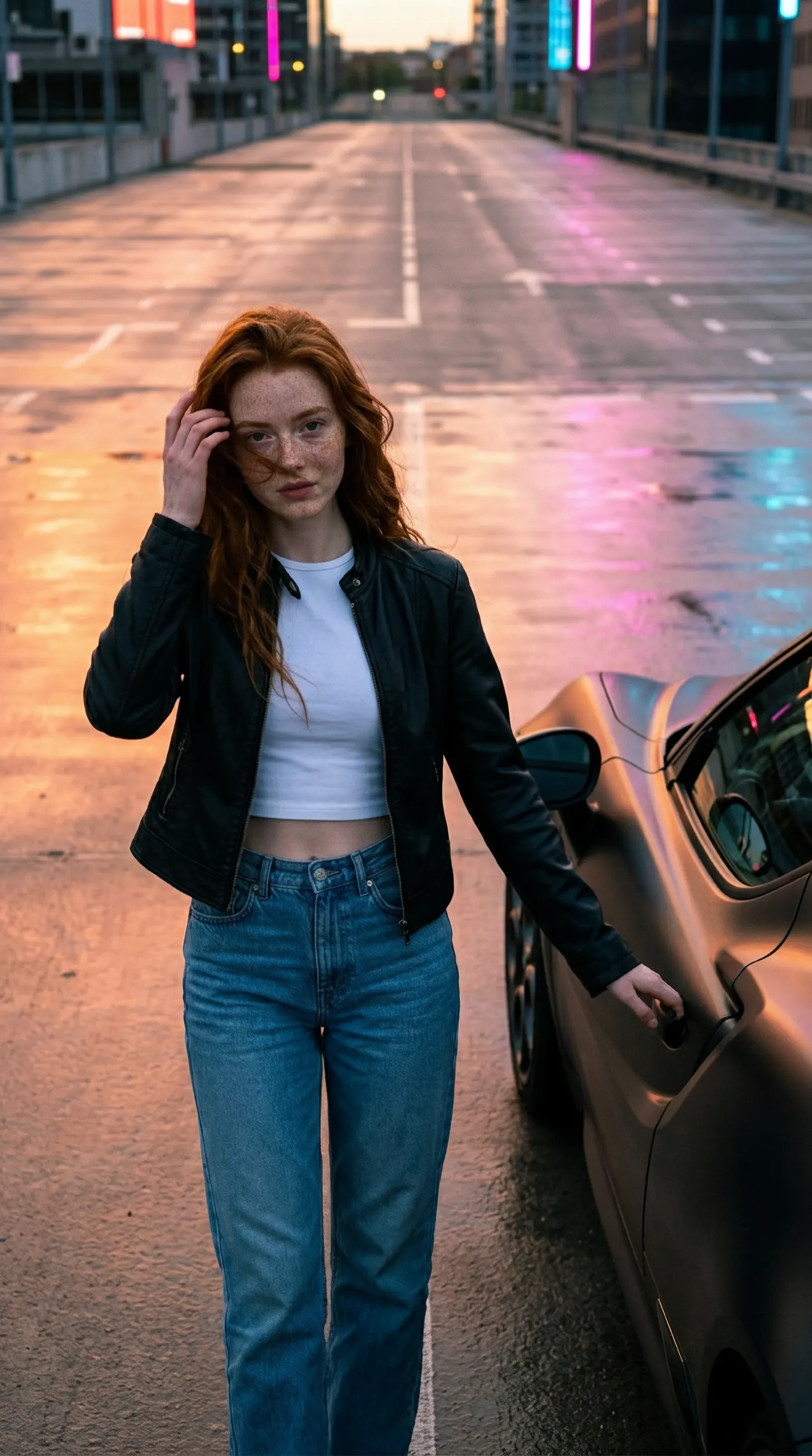 Generative AI cinematic portrait — natural light fashion editorial