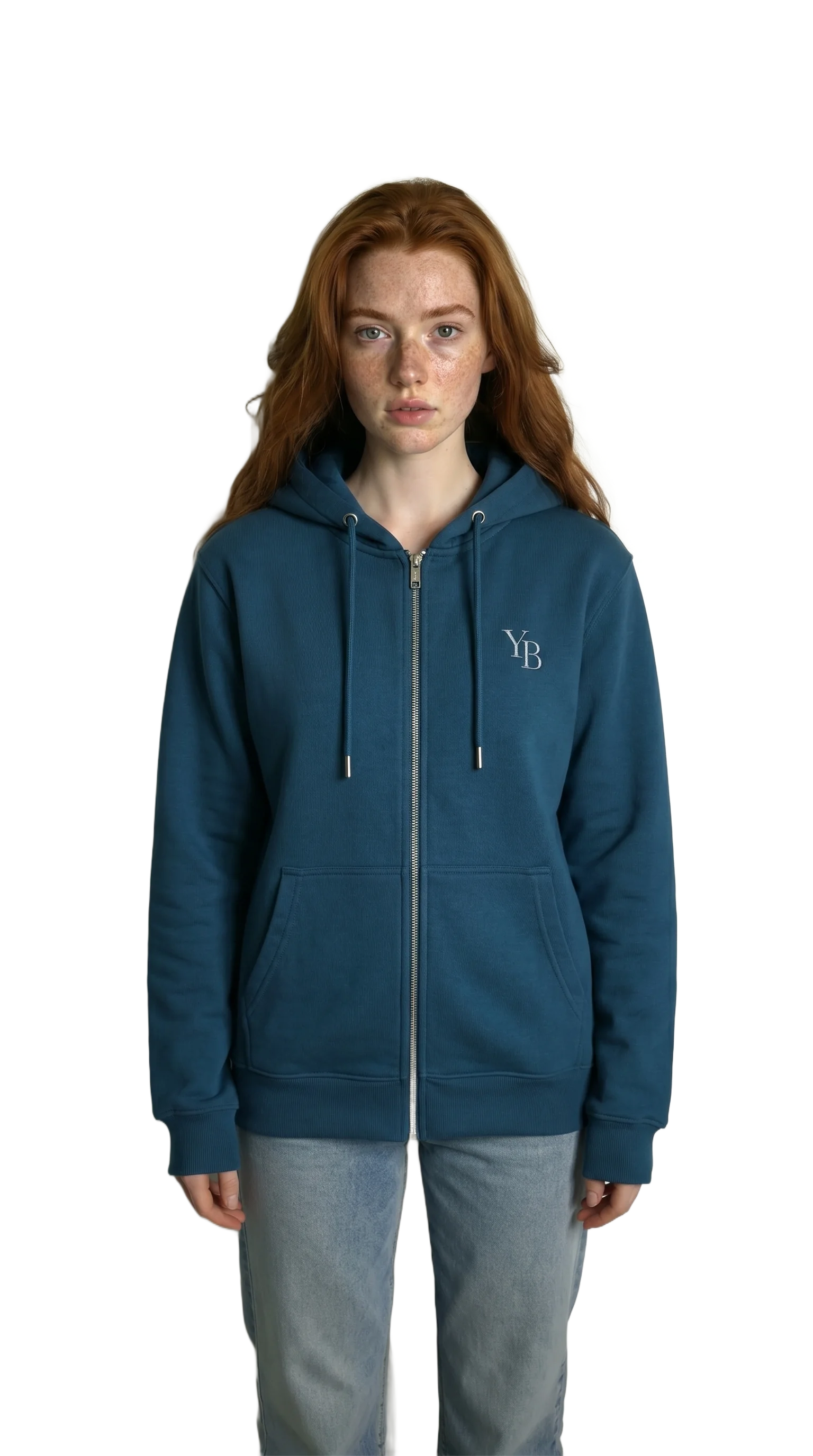 Same AI model — different hoodie design variation 5, your artwork on apparel